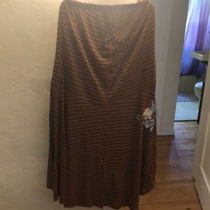 Strapless skater dress.